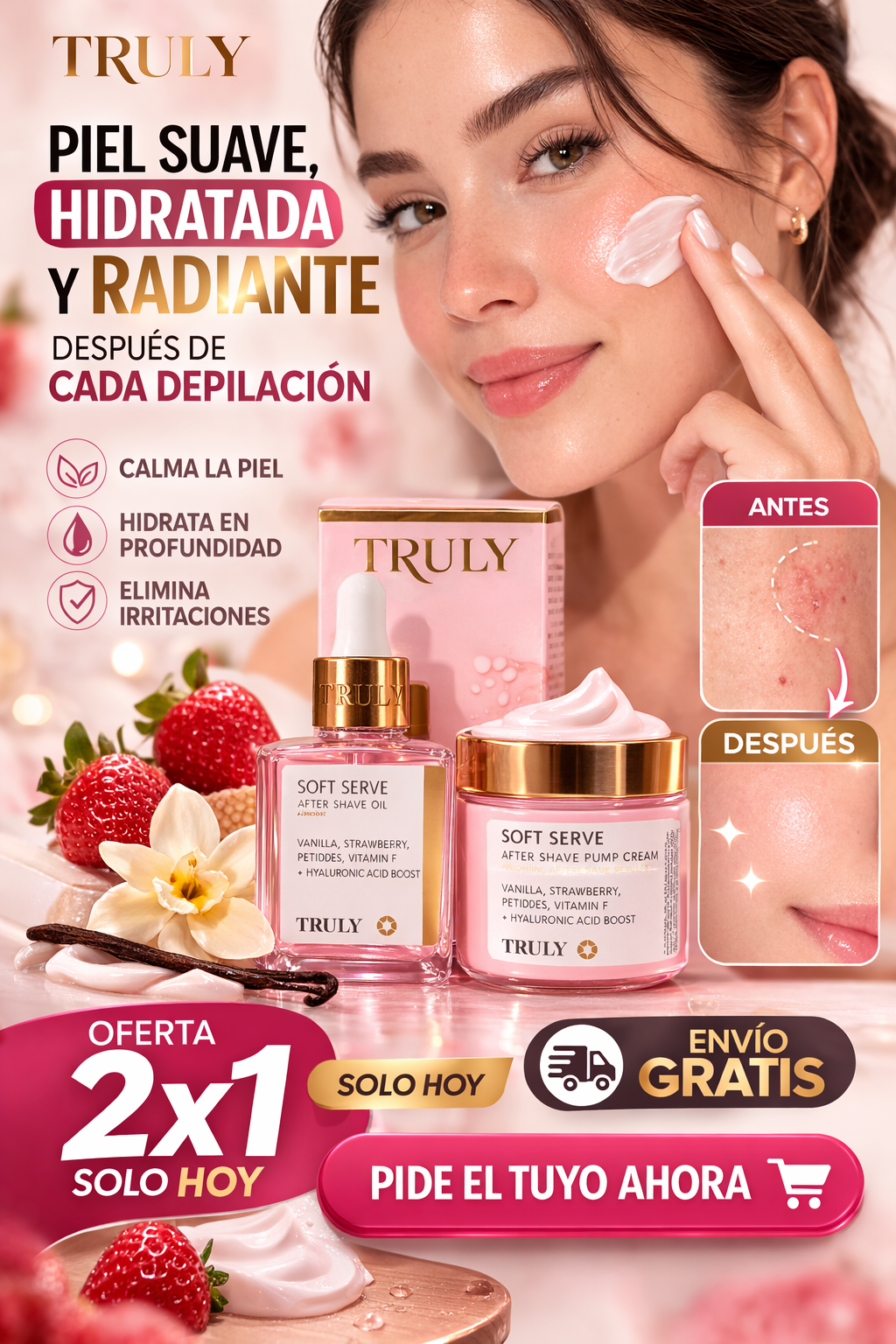 2 X 1: TRULY CREMA + TRULY SERUM FRESA