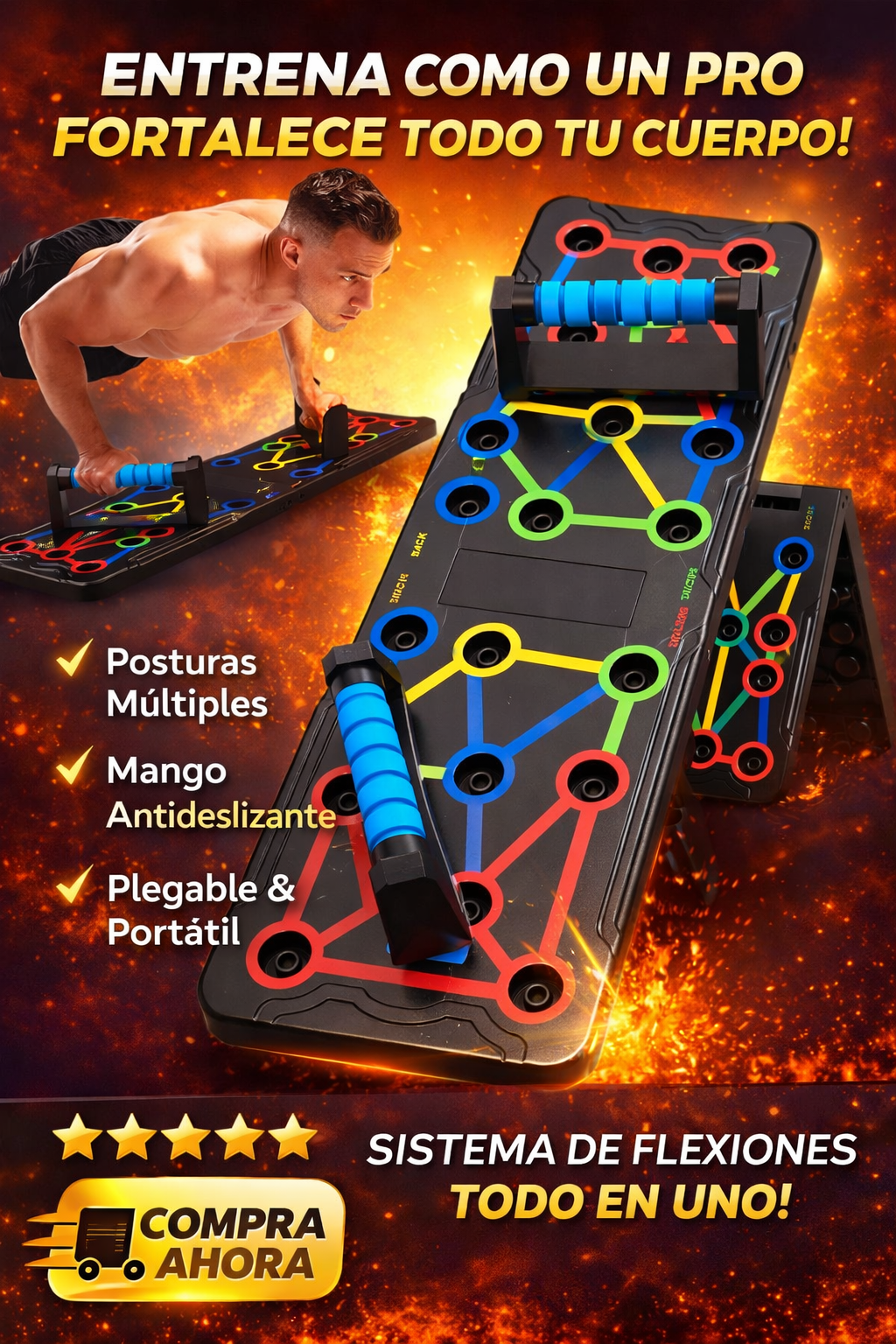 TABLA DE EJERCICIO PUSH UP PARA LAGARTIJAS / PECHADAS MULTIFUNCIONAL