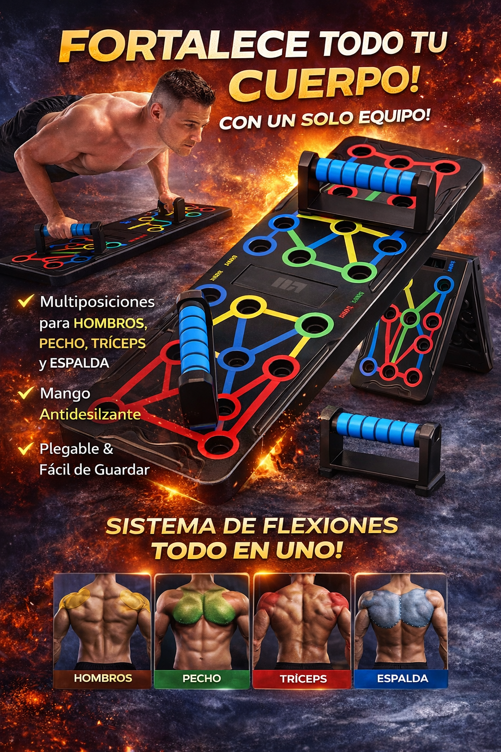 TABLA DE EJERCICIO PUSH UP PARA LAGARTIJAS / PECHADAS MULTIFUNCIONAL