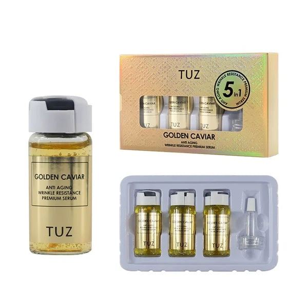 Tuz Golden caviar, SÉRUM PREMIUM ANTIEDAD 5 EN 1 CON EXTRACTO DE CAVIAR